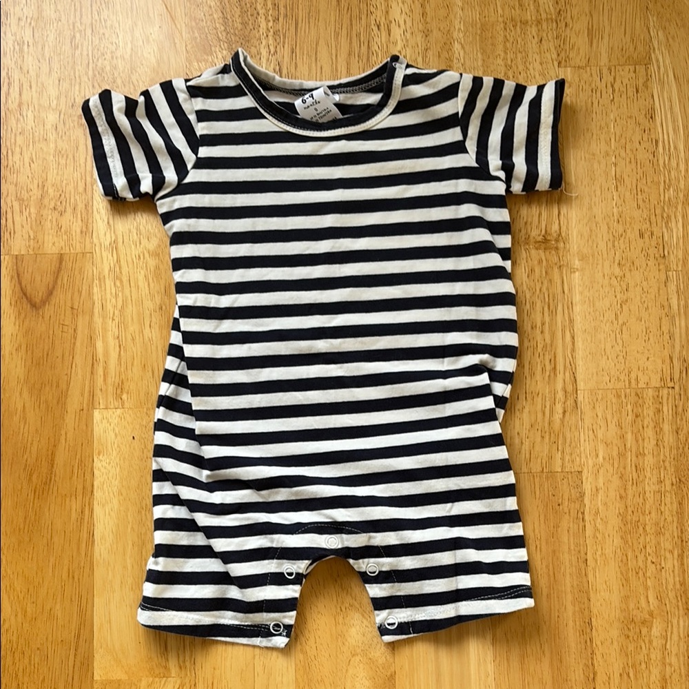Cotton On Black and White Striped Kids One Piece